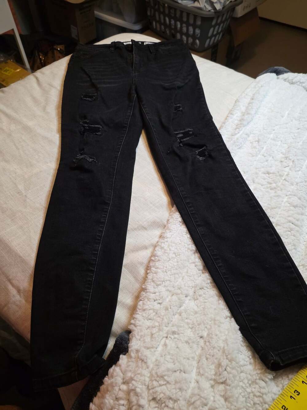 YMI Curvy Fit High Rise Black Distressed Skinny Jeans